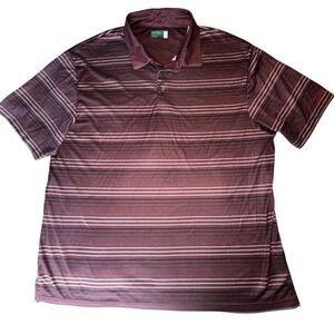 Ben‎ Hogan Performance Polo Shirt Striped Golf Athletic Stretch Red Mens 2XL